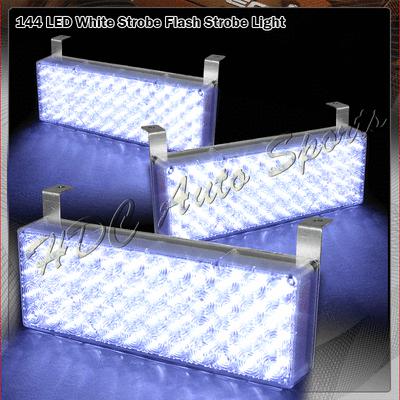 3x 48 led panel bright led emergency hazard warning strobe lights - white