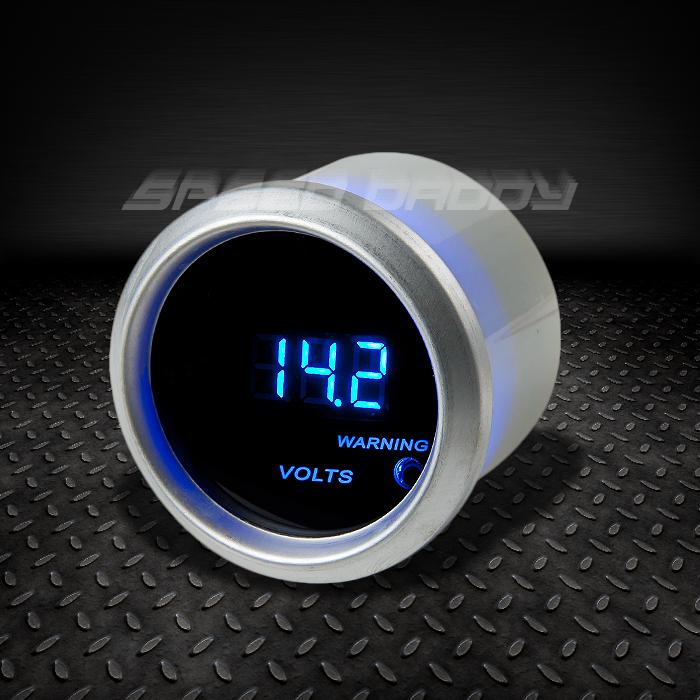 Universal 2" 52mm digital blue led 0-15v racing volt/voltage gauge/gauges meter