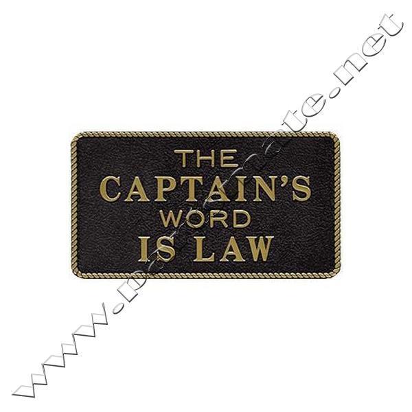 Bernard engraving fp010 fun plaque / captain's word is law