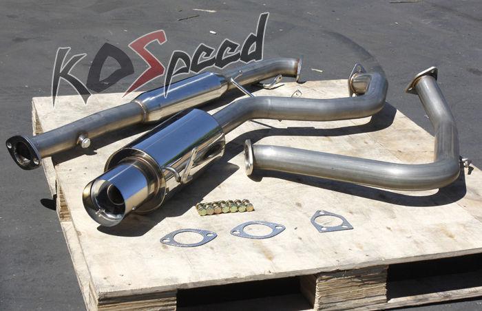 4" tip muffler racing catback/cat back exhaust system 99-03 mit galant 2.4l 4g64