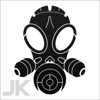 Sticker decals skull skulls gas mask 0502 abf6f