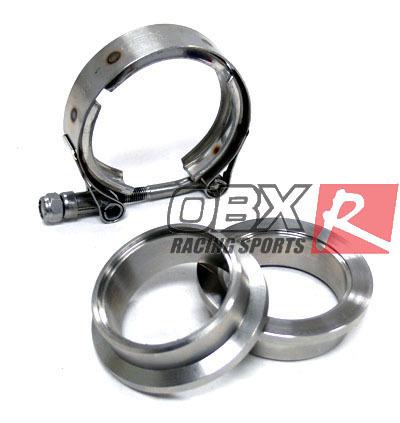 Obx 2.00" stainless steel vband v-band flange clamps kit