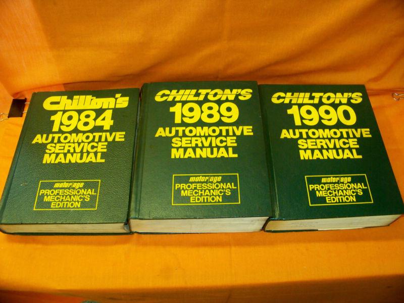 Set of 3 chilton motor/age professional automotive service manuals 1978-1990