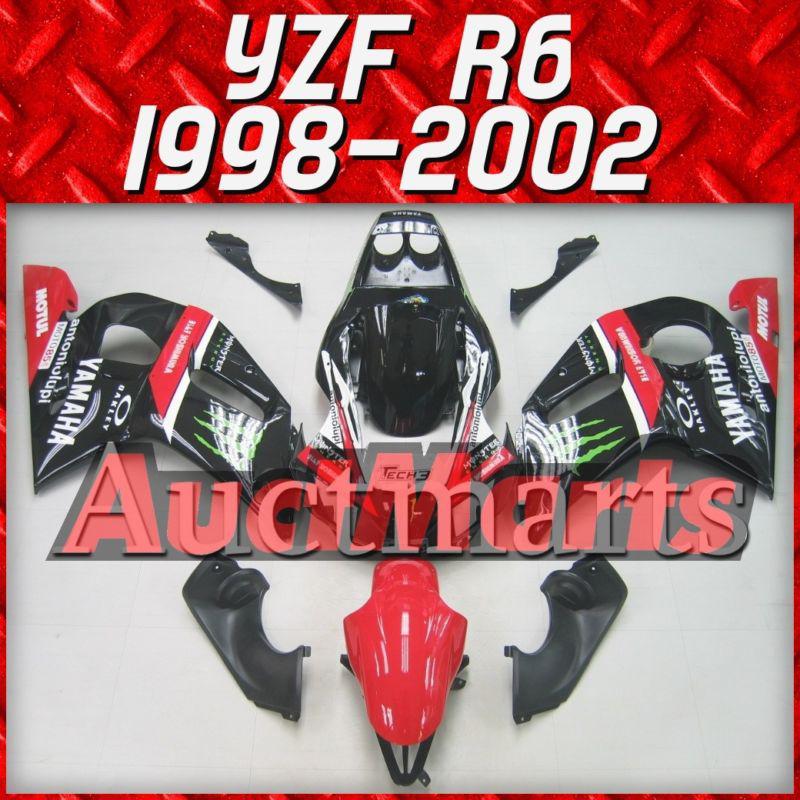 Fit yamaha yzfr6 98 99 00 01 02 yzf r6 1998 1999 2000 2001 2002 fairing c10 h25