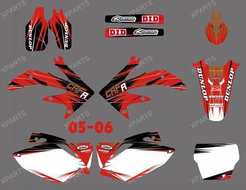 Team graphics & backgrounds decals stickers for honda crf450r crf450  2005-2006