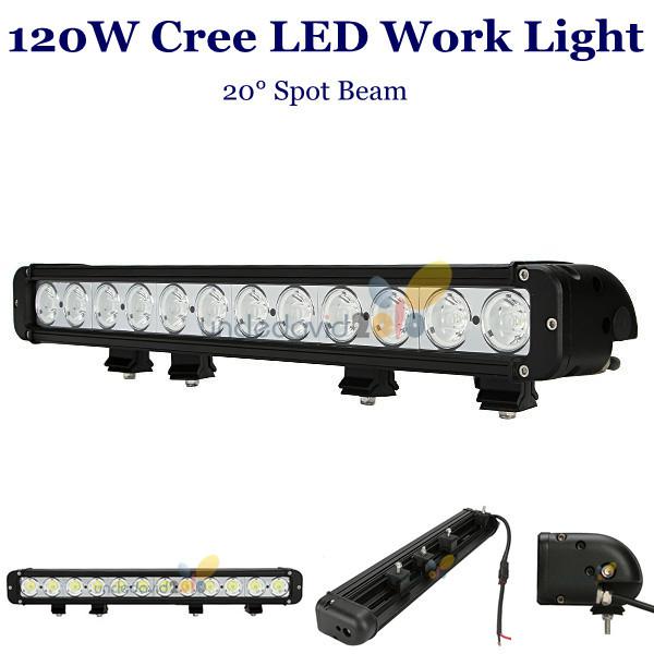 120w 20" single row cree led work light bar spot lamp offroad 4wd 4x4 atv suv