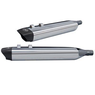 S&s spo chrome / black slip-on mufflers exhaust pipes harley 1995-2014 touring