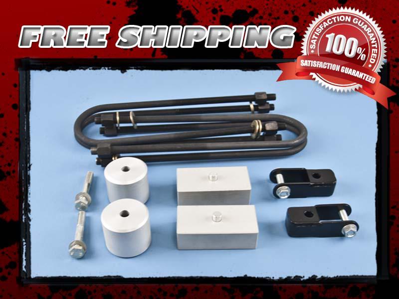 Silver lift kit front 2" rear 1" shock extender 4x4 4wd overload spring u-bolt