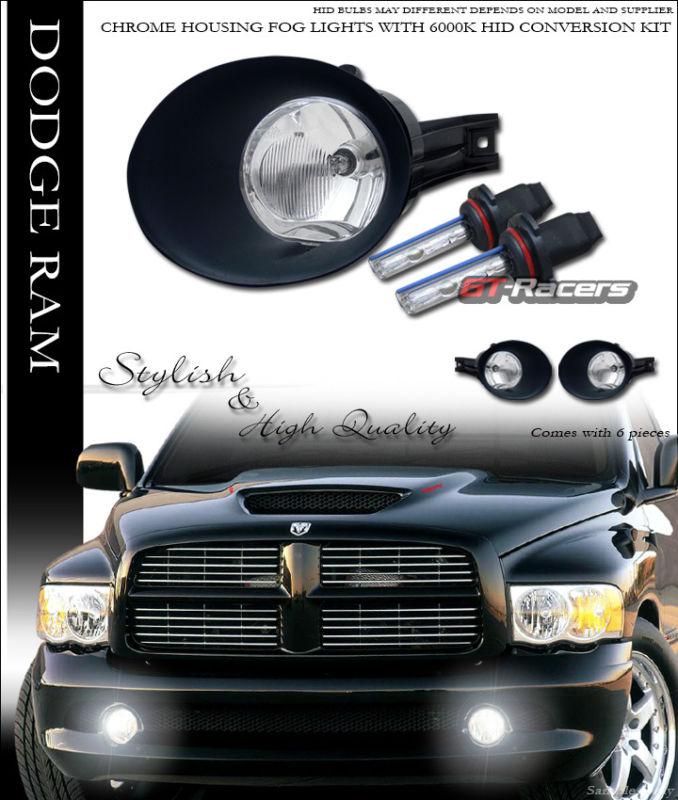 6k hid w/ sport chrome front bumper fog lights dy+switch 02-09 ram 04-06 durango