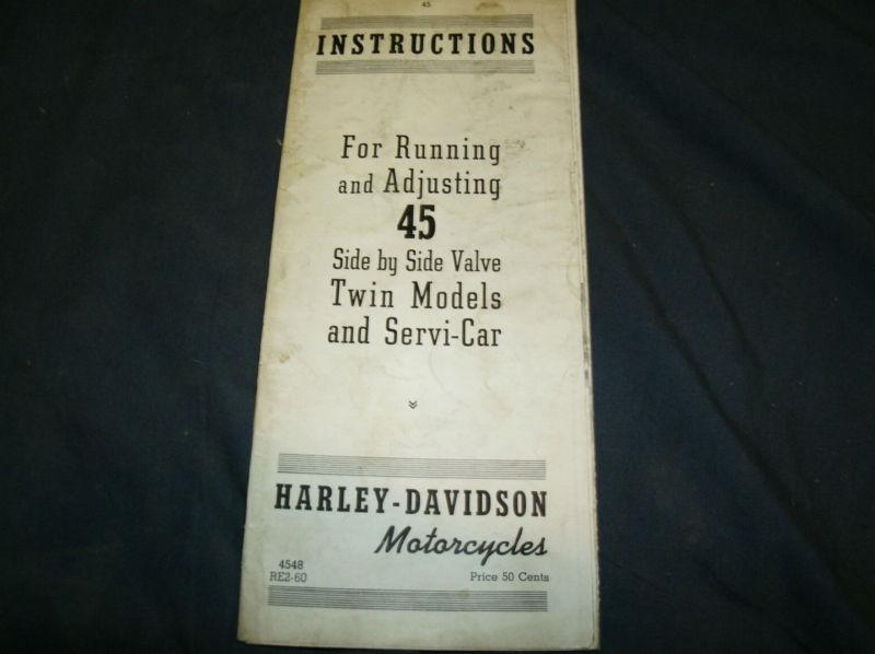 Harley davidson model 45 owners manual