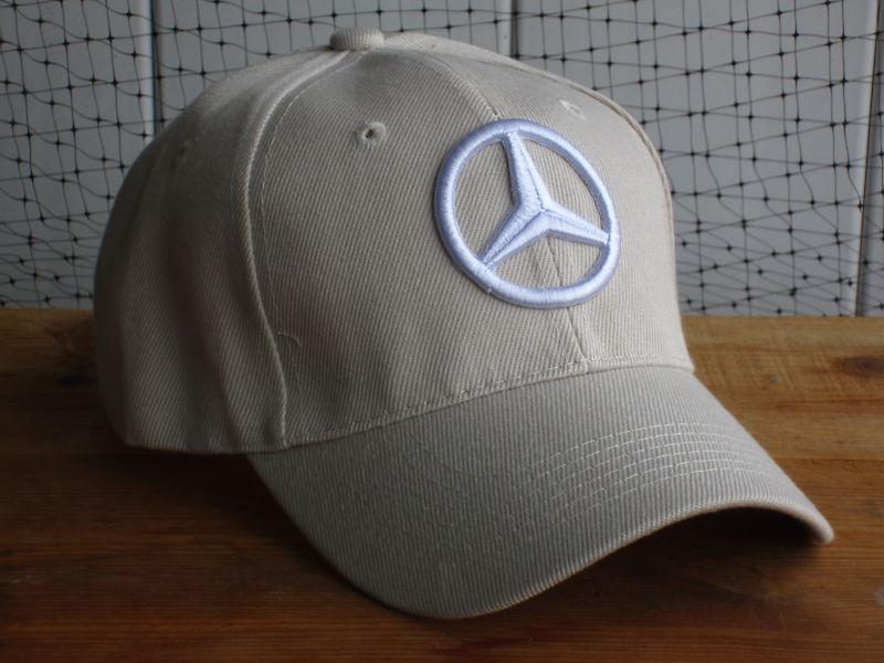 New nwt mercedes benz logo tan baseball golf driving hat cap lid automobile car