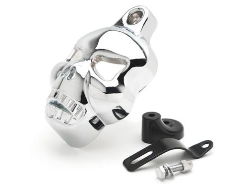 Chrome skull head horn cover for harley davidson softail fat boy flstf