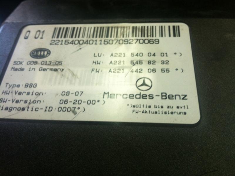 2007 w221 mercedes s550 s600 s63 vehical power supply control unit 2215400401