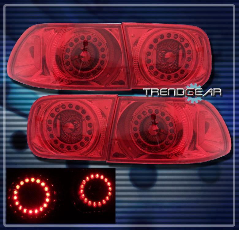 92-95 honda civic 2dr/4dr led ring altezza tail brake lights rear lamp red 93 94