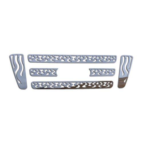 Ford f150 04-08 bar-style stainless vertical flame front metal grille trim cover