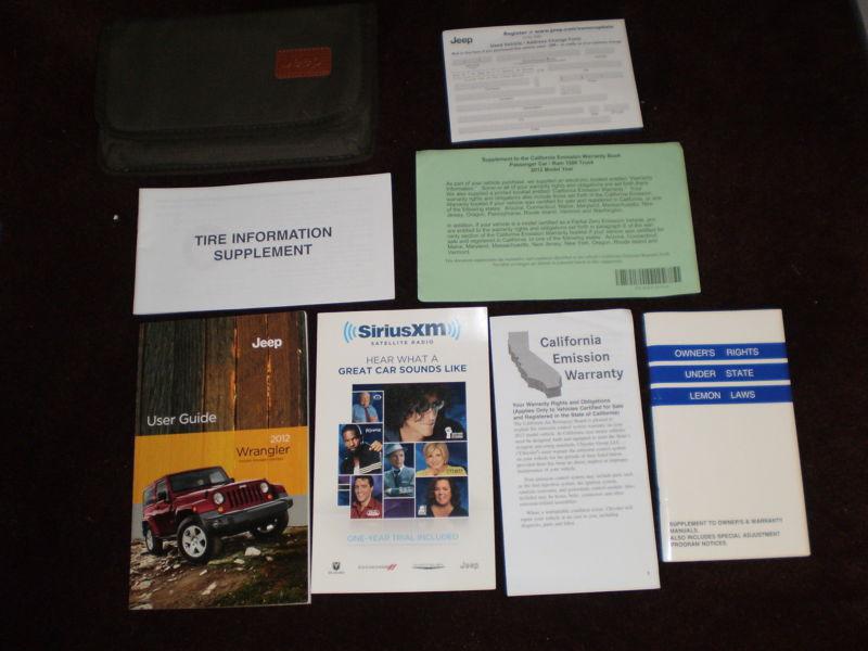 2012 jeep wrangler suv owners manual books guide case all models