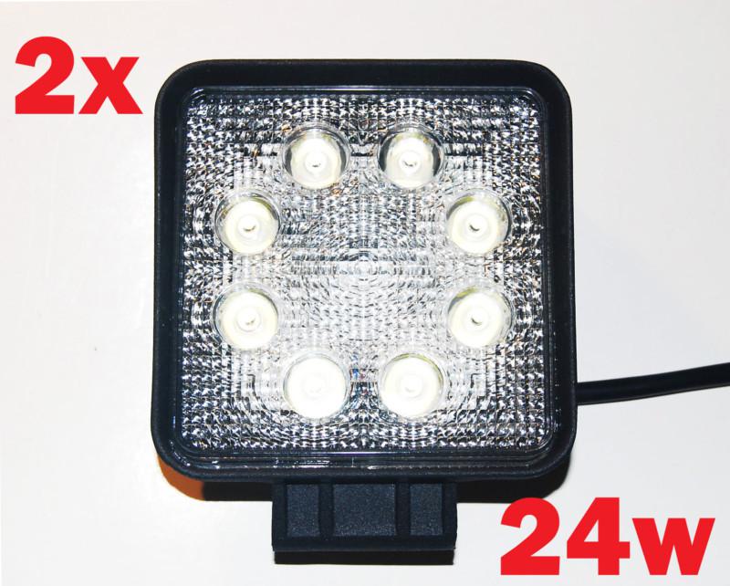 2x 24w led work utv atv 4x4 off road light fog driving roof bar side x cree chip