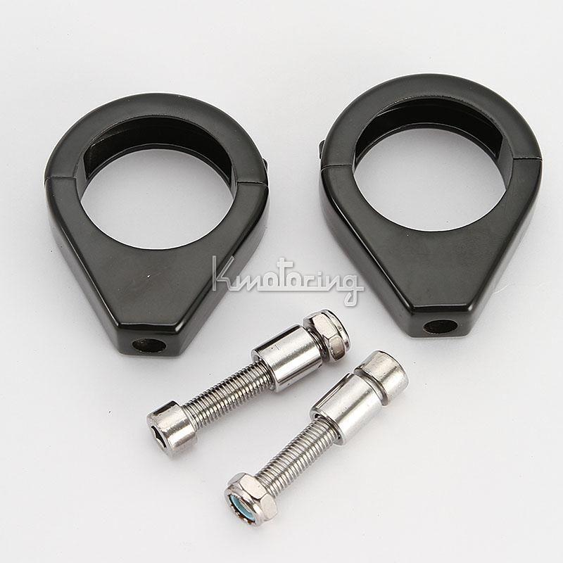 Black 39mm turn signal relocation fork clamp for harley dyna sportster 09