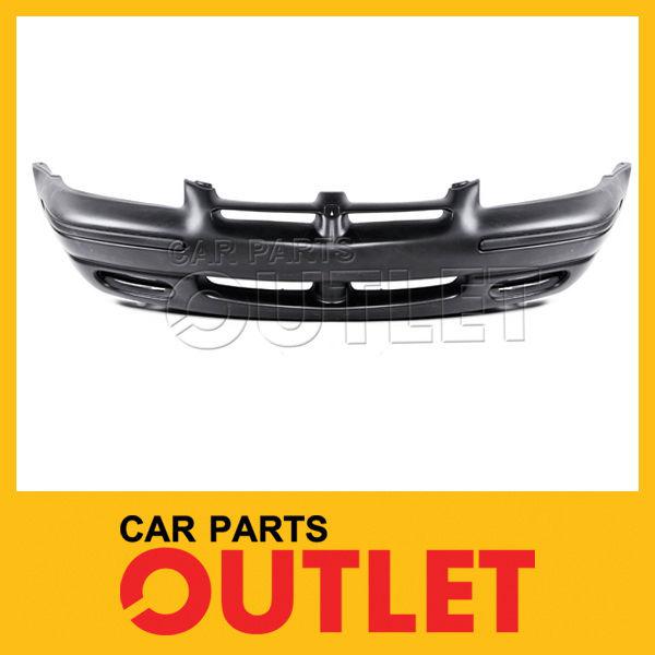 1995 1996 stratus front bumper cover primed black plastic w/o fog base 4dr sedan