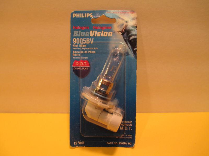 Philips blue vision halogen headlamp bulb 9005bv*new,sealed pkg.*