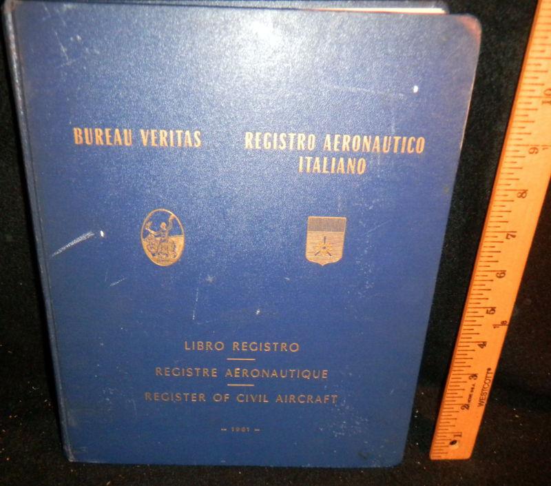 1961 book- register of civil aircraft- in english, italian, french