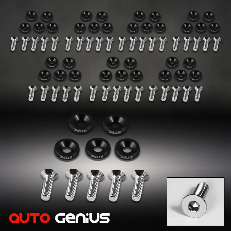 40 pc black billet aluminum fender concave washer washers w/screws dress up kit