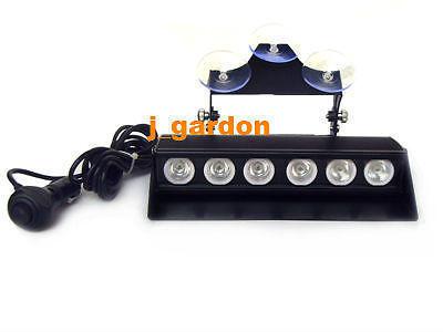 Dc12v 6 leds 3w car,tow,truck ,windshield signal strobe light lightbar clear