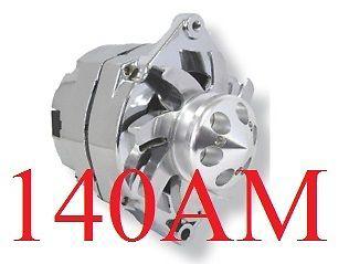  alternator high output new gm hotrod chrome alternator 1,one wire,65-85 140amp