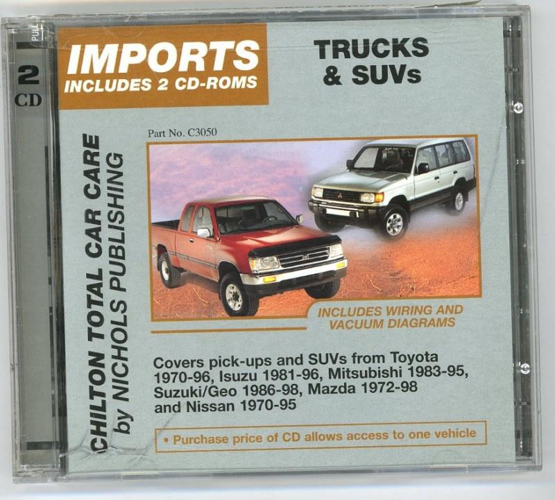 Chilton total car care import trucks & suv's 1970-1998 repair manual on 2 cd new