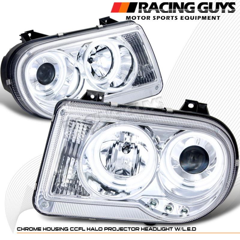 05 06 07 08 09 chrysler 300c led projector ccfl projector head lights chrome l+r