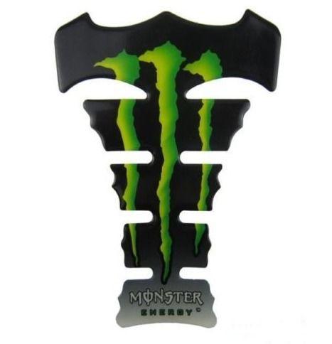 3* pcs motor tank pad spine protector fishbone spine decal monster green/black