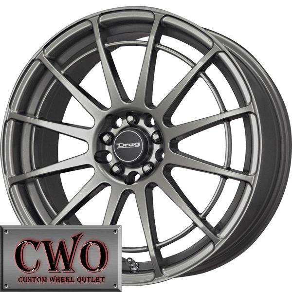 18 gunmetal drag dr-42 wheels rims 5x100/5x114.3 5 lug eclipse altima jetta tt