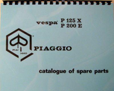 Vespa scooter p200e & p125x parts manual