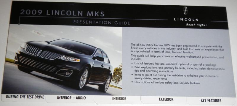 2009 lincoln mks presentation guide literature brochure