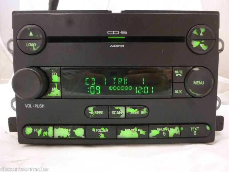 05-06 ford freestyle fusion expedition radio 6 cd disc mp3 5f9t-18c815-ga oem *