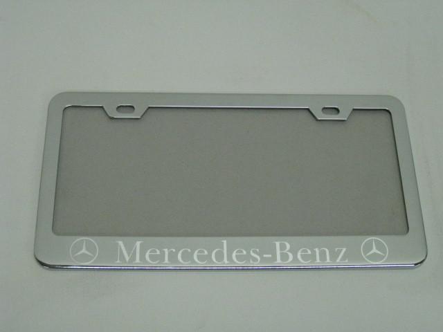 Mercedes-benz c/e/cls/slk/sl class chrome metal license plate frame +screw caps