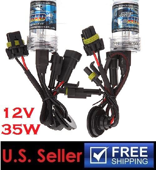 2pcs 9005 hb3 hid xenon replacement bulbs 6000k 35w 12v white