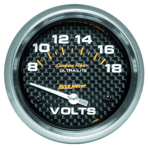 Auto meter 4891 carbon fiber; electric voltmeter gauge