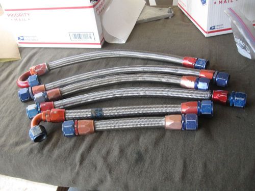 Four used 12 an hoses with st/st degree fittings and 1 at st/180 and 1 at st/135