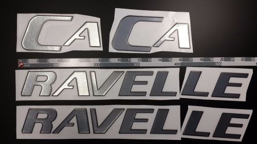 Caravelle boat emblem 30&#034; stickers set silver - adesivi barca - pegatinas barcos