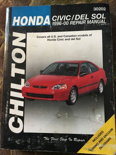 Chilton 1996-00 honda civic/del sol repair manual