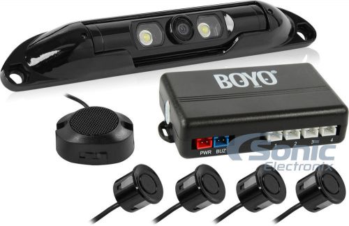 Boyo vision vtl420clp-bl black bar type license plate camera w/ 4 rear sensors