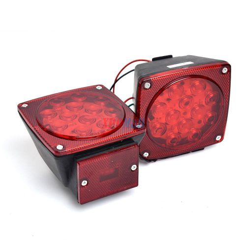 Red led submersible sq trailer lights kit under 80&#034; stop license tail brake