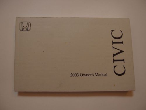 Honda civic 2003 owner&#039;s manual 03 sedan plus warranties &amp; safety booklets