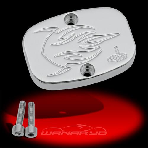 Lefty rear master cylinder cover, chrome for 08-newer touring harley models