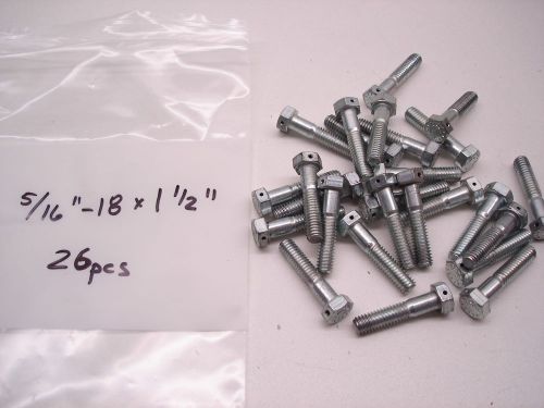 26 new nascar 5/16&#034;-18 grade 9 drilled head bolts for safety wire 1-1/2&#034; long