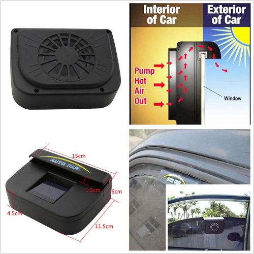 Solar power car window auto air vent cool fan cooler ventilation system radiator