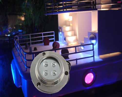 2x 10w stainless blue led underwater boat light marine yacht fish pool pond lamp