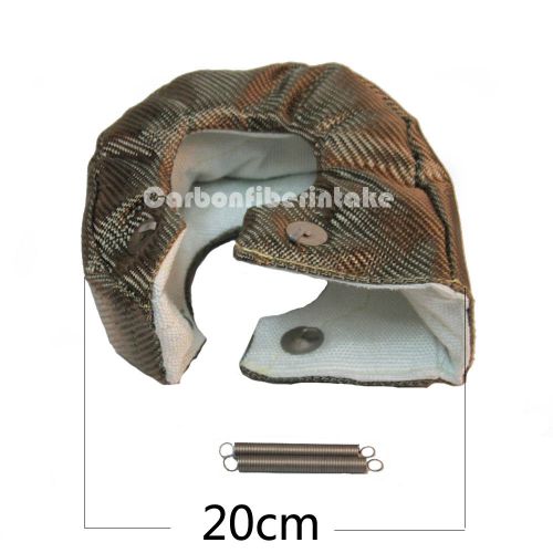 Titanium &amp; glass fiber turbo blanket heat shield cover for gt4 natural colort4