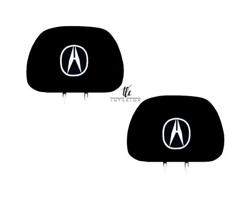 Universal black acura car headrest covers set of 2